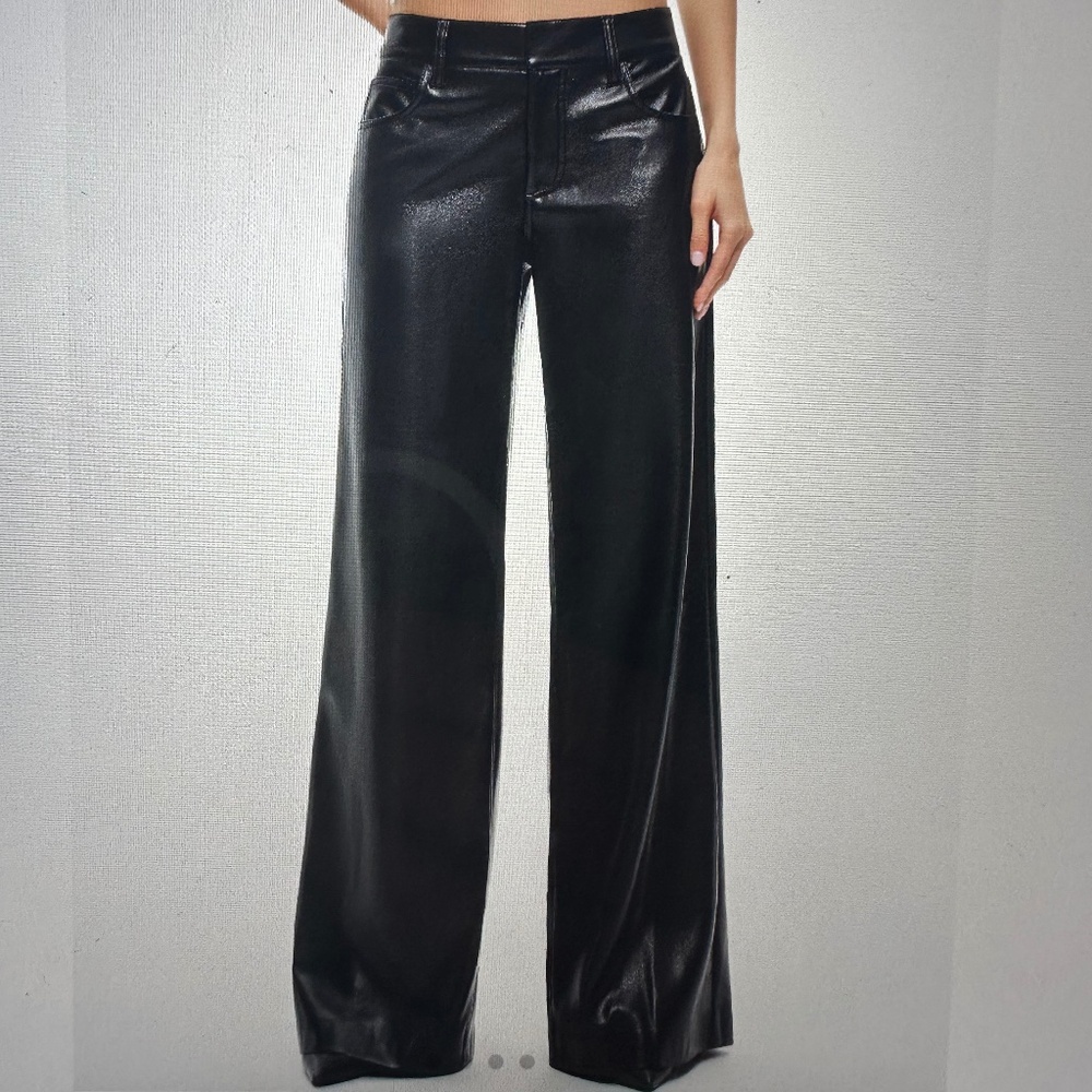 Alice + Olivia Trish Vegan Wide Leg Pant, NWT, size 4, black